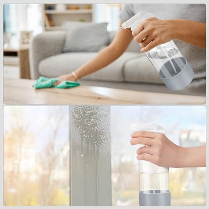 Glass Spray Bottles - 2 Pack 16 oz Clear Spray Bottles with Silicone Sleeve - color: Grey