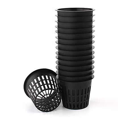 Plastic Net Cups Pots for 3 Inch Holes for Hydroponics, 15 Pack