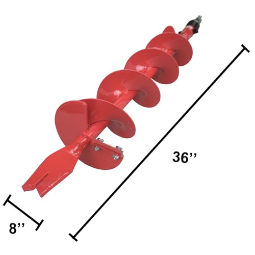 THUNDERBAY 8 Inch Diameter 36 Inch Long Earth Auger Bit with Fishtail Point for Decks, mailboxes, Fences, Tree Planting - color: w/o Patent Shock Spring, size: 8-Inch Diameter