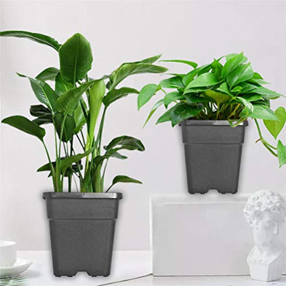 Square Nursery Pots Plant Pots Grow Pots Nursery Container for Planting Soil Plants 3.15 Gallon 10Pcs - color: Black, size: 3 Gallon