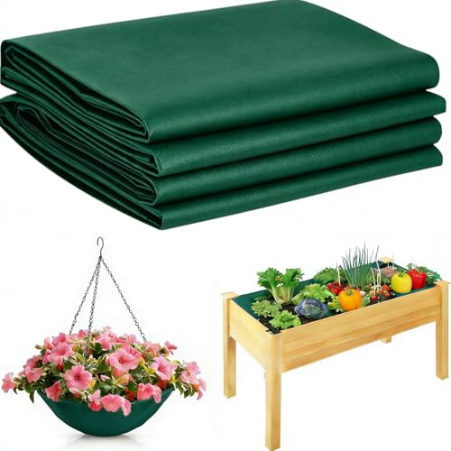 63×114 Inch Raised Garden Bed Liner, Heavy Duty Green Planter Fabric Liner - color: Green