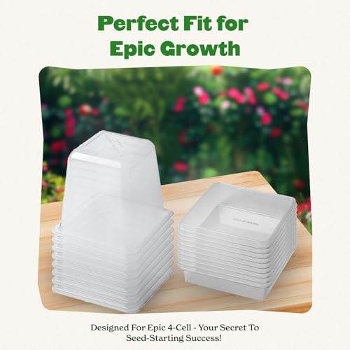 Epic Gardening Reusable Germination Domes & Trays - Easy Watering Seed Starting - Gardener Friendly Plant Trays for Seedlings | UV-Treated & BPA-Free (8)