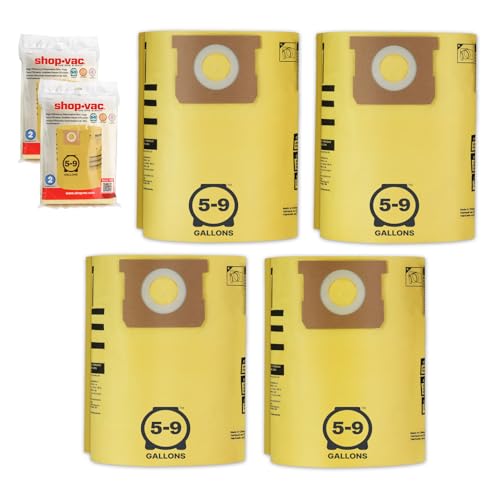 Shop-Vac 90671 Filter Bag for 5-9 Gallon Vacuums, Disposable, 4 Pack Yellow - style: 5-9 Gallon