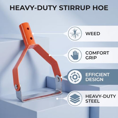 GLOGLOW Garden Hoe for Weeding Stirrup Hoe Replacement Head (Orange) - color: Orange