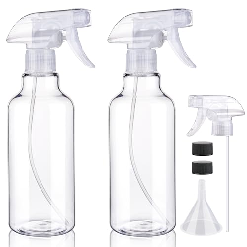 Plastic Spray Bottles, 16.9oz/500ml, 2 Pack，Clear - color: Clear
