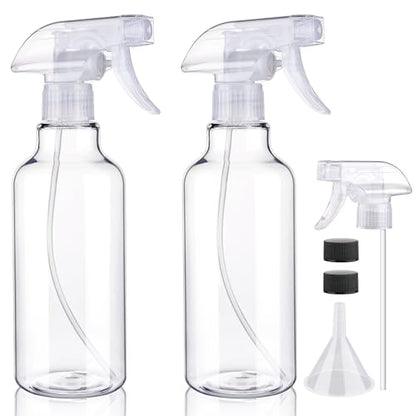 Plastic Spray Bottles, 16.9oz/500ml, 2 Pack，Clear - color: Clear