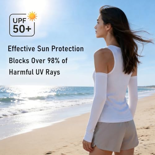 UV Sun Protection Arm Sleeves with Thumb Holes for Men Women - color: Red+rose Red