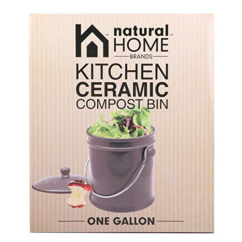 Natural Home 40629 Ceramic Compost Bin, Charcoal