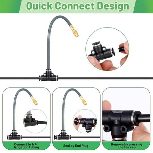 360° Adjustable 1/4" Drip Irrigation System Kits(No 1/4" Tubing) - size: 1/4" Misting System