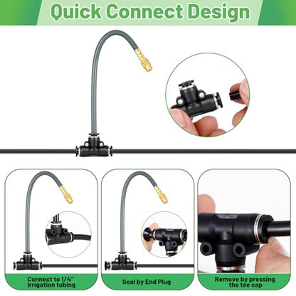 360° Adjustable 1/4" Drip Irrigation System Kits(No 1/4" Tubing) - size: 1/4" Misting System