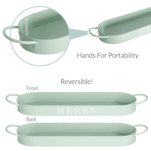Barnyard Designs Indoor Herb Garden Planter Pots Set/3 (Soft Mint) - color: Soft Mint