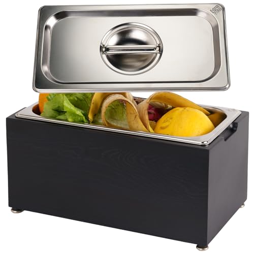 Art Secret 1.6 Gal Countertop Compost Bin with Pine Wood Design, Gray - color: Gray