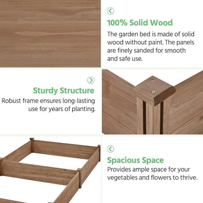 Yaheetech Wooden Raised Garden Bed Outdoor Planter Box, Dark Brown - color: Dark Brown, size: 8ft x 4ft