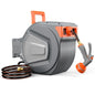 NEWBULIG Garden Hose Reel, 1/2" x 100 ft Retractable Heavy Duty Water Hose - color: Orange, size: 1/2" x 100 FT