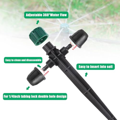 Anti-Drop Drip Irrigation Emitters for 1/4" Irrigation Tubing - style: 25pc-Double Nut Drip