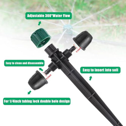 Anti-Drop Drip Irrigation Emitters for 1/4" Irrigation Tubing - style: 25pc-Double Nut Drip
