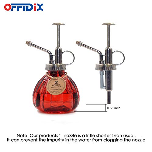 OFFIDIX Plant Mister Glass Spray Bottle for Indoor Small Plants 6.7oz Red - color: E-Red