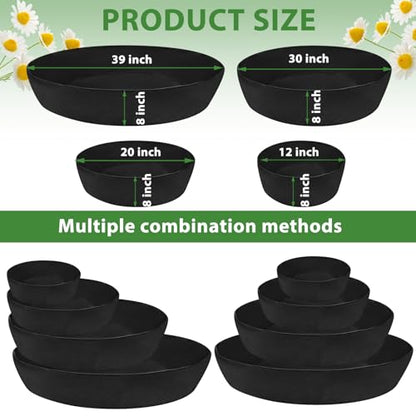 Wenfan 4 Tiered Strawberry Planter Fabric Raised Garden Planting Bed Stackable Strawberry Planter Bag Felt Planting Container for Growing Vegetables Herb Plant, 8 Inch Deep, Round