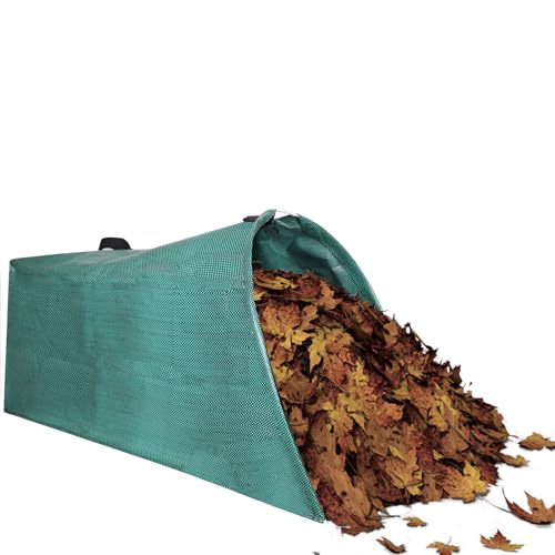 200L (53 Gallon) Heavy Duty Reusable Leaf Bag - Single Collapsible Dustpan-Type Yard Waste Bag for Collecting Leaves, Lawn Debris & Grass Clippings | Stand-Up Garden Waste Container (1)