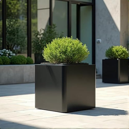 Square Large Outdoor Planter 20inch - color: Black, size: 20"L x 20"W x 20"H
