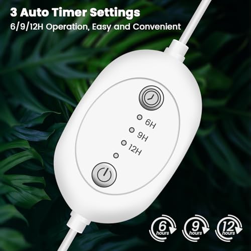 Wolezek 2FT T5 Grow Lights for Seed Starting with Timer, 32W Full Spectrum