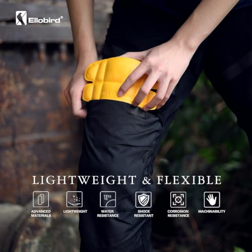 Ellobird Knee Pad Insert For Work Pants,9.45X6.53X0.98 inch 2 PCs - A Pair - color: yellow