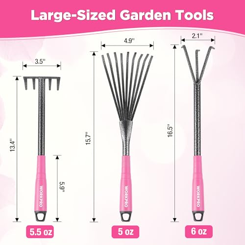 WORKPRO 6-Piece Pink Garden Tool Set - color: Pink