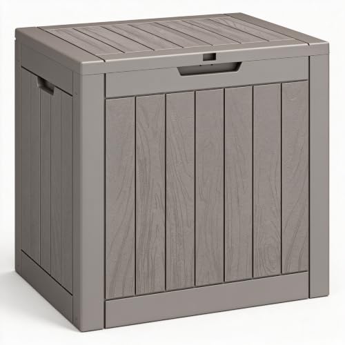 NUNU LAB 35 Gal Outdoor Storage Box Waterproof Lockable,Deck Box,Grey - color: Grey, size: 35 Gallon