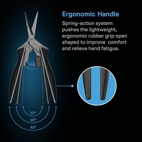 AC Infinity Ergonomic Pruning Shear 6.6”, Stainless Steel Blades, 2-Pack - style: Straight Blades x2