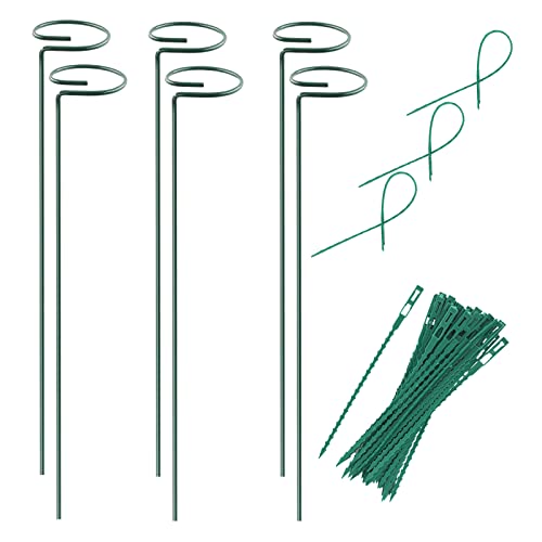 Plant Stake Support - 6 Pack, Garden Single Stem Support Stake 15.9 inch - size: 15.9inch