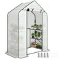 Outsunny 4.7' x 2.3' x 6.2' Small Greenhouse, Foldable Frame, White - color: White