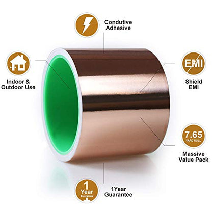 LOVIMAG Copper Tape (3"X 275") HVAC Foil Anti Tarnish Strips - size: 3inchx23ft