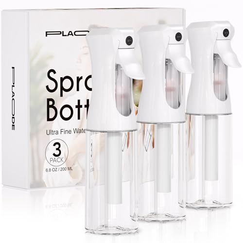 3 Pack Continuous Spray Bottle for Hair, 6.8 OZ Ultra Fine Mister Sprayer - color: 3 Pack White, size: (3-Pack)-6.8 Oz