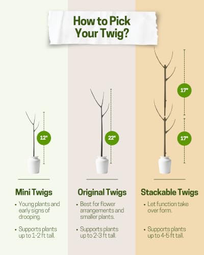 Twigs GA Stackable Plant Support Stakes, Moonstone, 10-Pack, 17" L - color: Moonstone, size: Stackable (10 Pack)