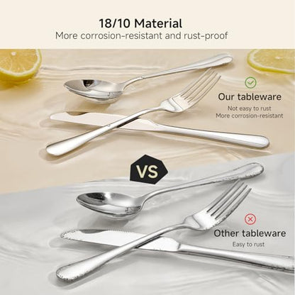 HIKAA 12-Piece Dinner Forks Set, 8-Inch 18/10 Stainless Steel Forks, Mirror Polished Dishwasher Safe Silverware Forks for Home, Restaurant, Party - size: 12-Piece, style: DINNER FORKS