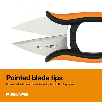 Fiskars 5" Herb Scissors, Garden Snips with Sheath and SoftGrip Handle