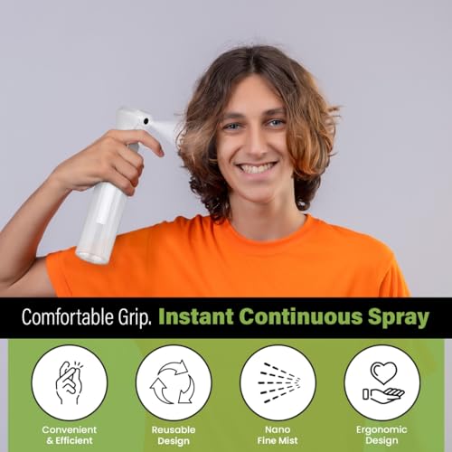 VIGOR PATH Continuous Mist Clear Spray Bottle 200ml Fine Mist Hair 2 Pack - color: Clear - 5oz