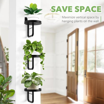 3 Pack Wall Plant Holder for Hanging Planters Indoor Outdoor Black - color: Black-3Pcs20cm