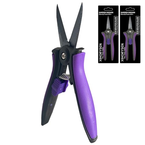 Non-stick Resin Resist Blade Micro-Tip Garden Snips 6" Fluorine Coating Garden Scissors Pruning Shear Precision Bud Trimming Hand Pruner Leaf Stem Sharp Snips Effort-saving 2 PACK