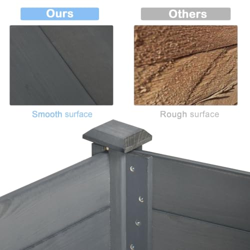 Outsunny Raised Garden Bed with Legs, Bed Liner 48" x 22" x 30", Dark Gray - color: Dark Gray, size: 48" x 22" x 30"