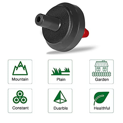 1/2 GPH Drip Emitters, 1/2 GPH Pressure Compensating Drip Emitters Maintain Constant Flow, 1/2 GPH Drip Irrigation Emitters, 50 Per Bag, Red/Black