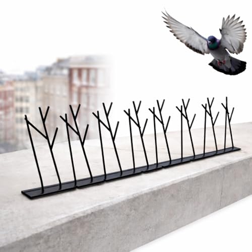 Heavy Duty Bird Spikes – Made in USA – Pigeon & Bird Deterrent for Ledges, Roofs, Fences & Window Sills – Durable Outdoor Anti-Roost Spikes – Humane Bird Control – No Glue Included (10 ft) - size: 10 ft