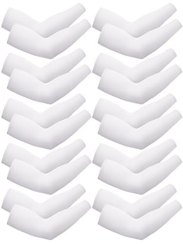 Boao 10 Pcs UV Arm Sleeves Tattoo Cover - color: White, size: Medium