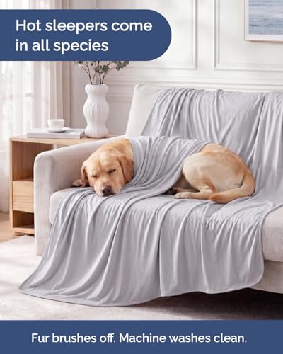 Cooling Blanket for Hot Sleepers - Cold Blanket Throw - Light Grey, 50 x 60 - color: 01 - Light Grey, size: Throw (50" x 60")