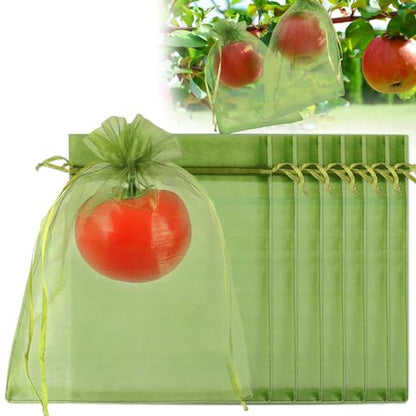 Shintop 100Pcs Fruit Protection Bags, 6x9inch Green Fruit Tree Net Cover - size: 6x9 inch