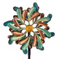 Stargarden Wind Spinners Outdoor, 13.2" Dia Metal Wind Spinner - color: Green Brown-13.2”