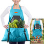 Gardening Apron with Bottom Quick Release Kangaroo Pocket for Women, Men - color: Blue