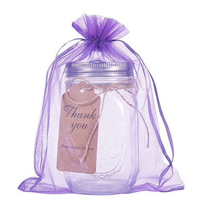 HRX Package 100pcs Mesh Organza Bags 6x9 in for Gift Giving, Large (Purple) - color: purple