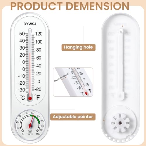 10 Pcs Indoor Outdoor Thermometer Hygrometer for Wall with ℃/℉