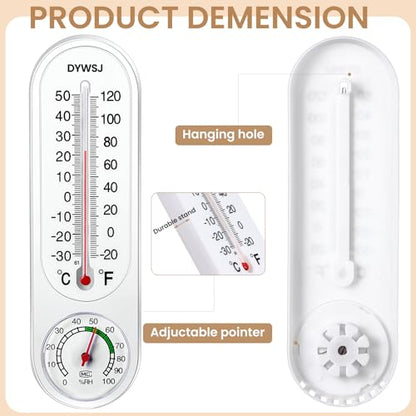 10 Pcs Indoor Outdoor Thermometer Hygrometer for Wall with ℃/℉
